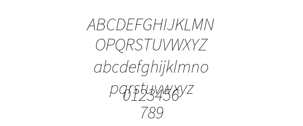 Source Sans Pro ExtraLight Italic Preview