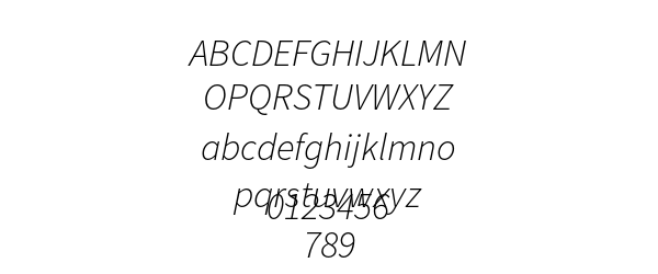 Source Sans Pro Light Italic Preview